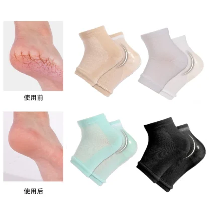 Calcetines de Gel hidratante de silicona coloridos para el talón, Kit de protectores para el cuidado de la piel del pie agrietado, cuidado profesional de la salud del pie de enfermería