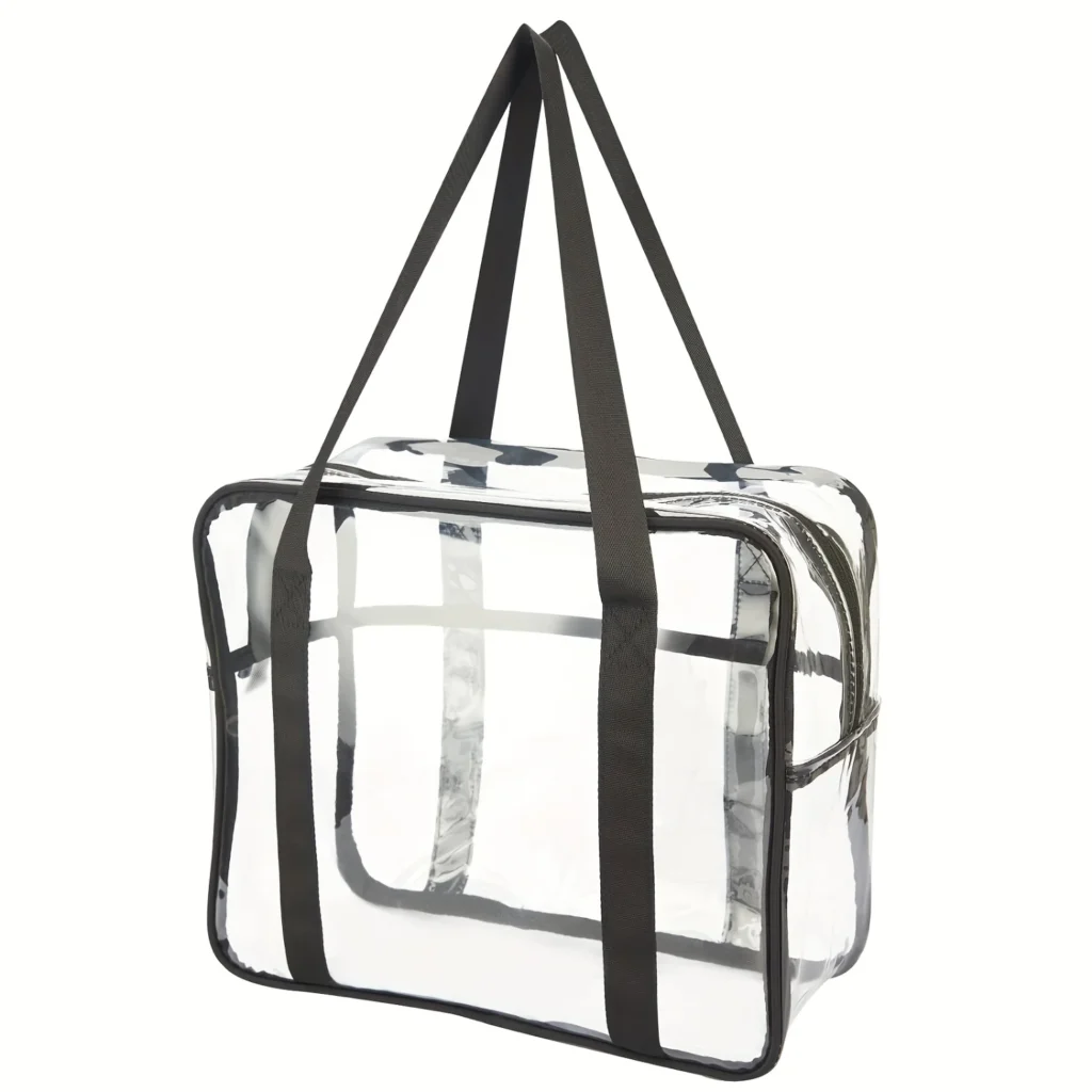 Bolsa de cosméticos transparente grande, bolso de hombro de PVC, bolso de mano transparente impermeable para artículos de tocador, bolsa de maquillaje