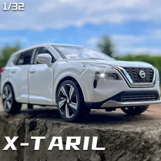 Nissan x-trail SUV coche de aleación, vehículo fundido a presión y de juguete, modelo de coche, sonido y luz, regalos para niños, 1:32