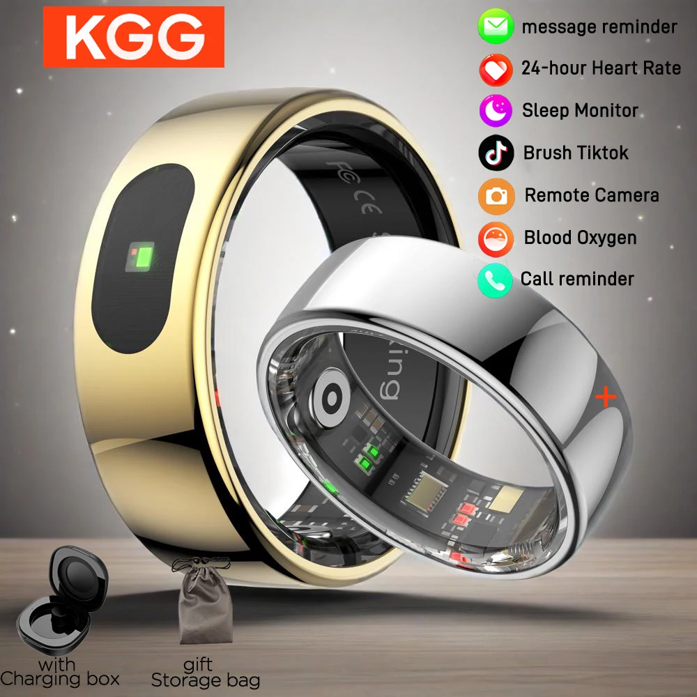 Anillo inteligente R08 para hombres y mujeres, función de Control táctil, Monitor de salud IP68 5ATM, resistente al agua, medida de temperatura de la piel, anillo inteligente