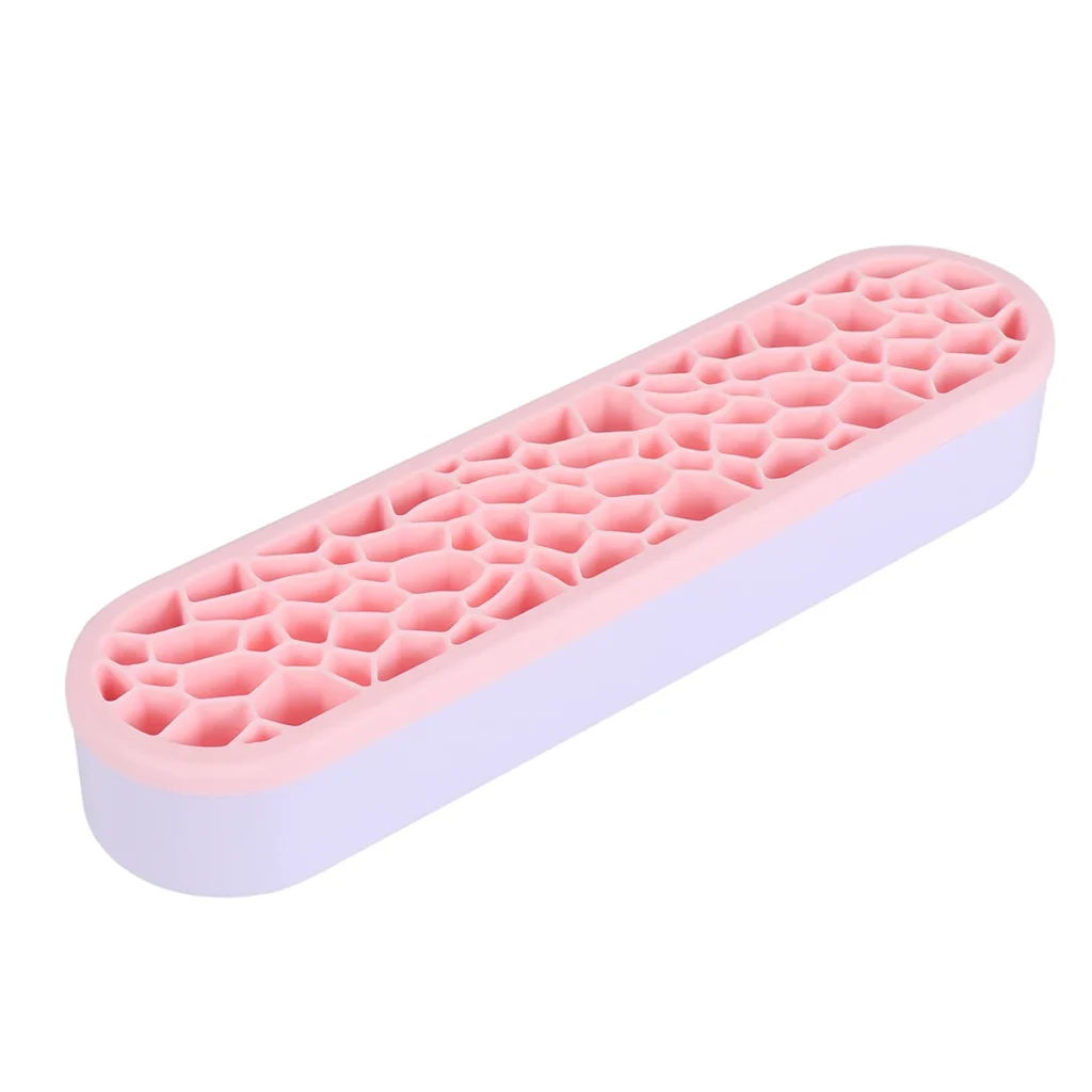 Caja de almacenamiento de brochas de maquillaje, soporte para estante ganizer, estante de Gel de sílice, soporte para brochas portátil ligero y duradero para viaje, resistente