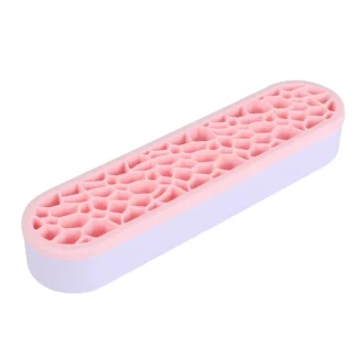 Caja de almacenamiento de brochas de maquillaje, soporte para estante ganizer, estante de Gel de sílice, soporte para brochas portátil ligero y duradero para viaje, resistente