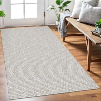 Alfombra de área tejida, alfombras lavables de 3x5 pies para entrada, alfombras con respaldo de goma trenzada, alfombra para puerta, entrada interior y exterior, alfombra de algodón