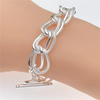 Andara-pulsera de plata de ley 925 para hombre y mujer, brazalete circular de moda, regalos de joyería
