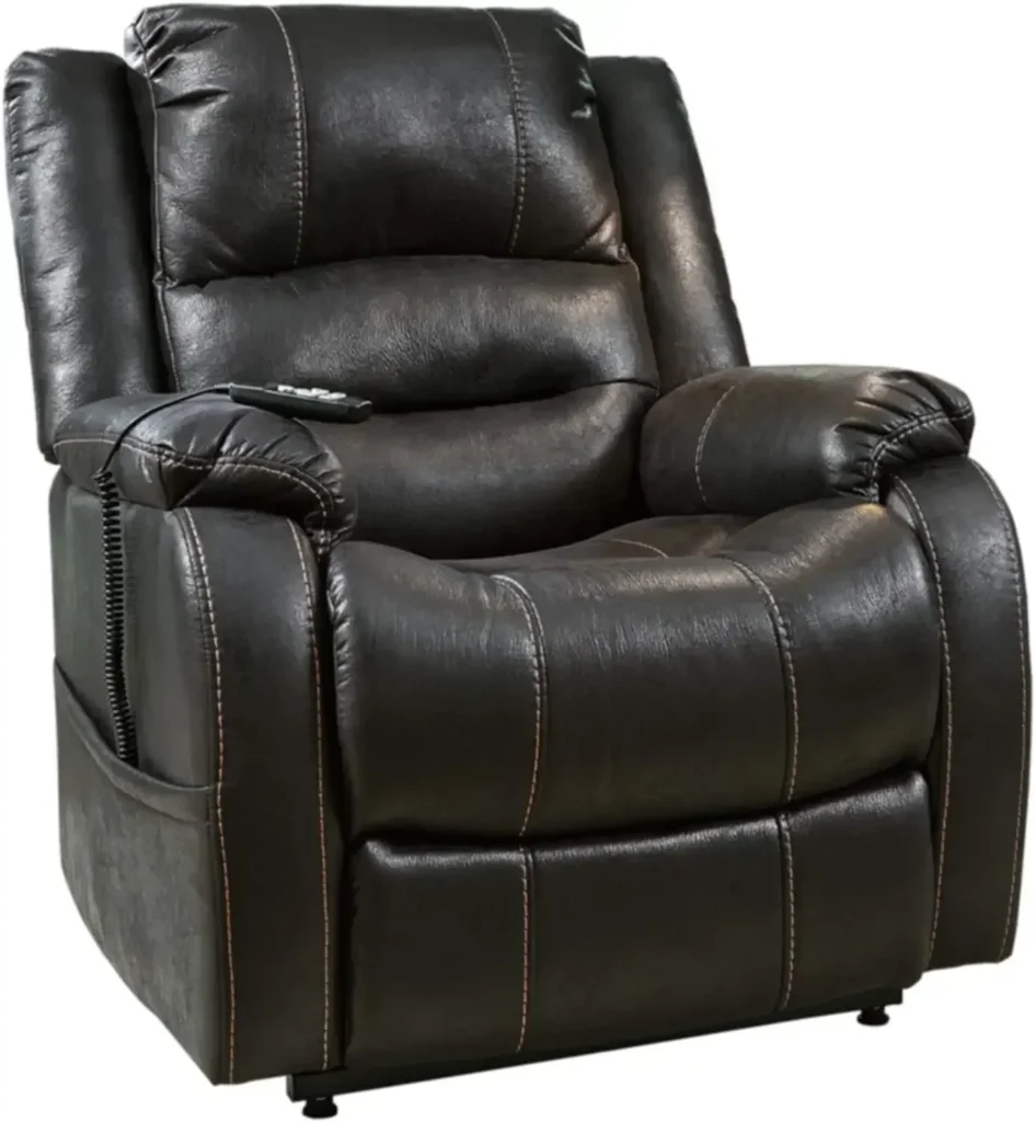 Diseño de Ashley Yandel Sillón reclinable eléctrico de piel sintética para personas mayores, negro