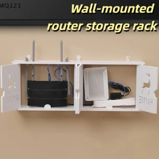 Estante de pared creativo sin perforaciones, caja de almacenamiento para enrutador Wifi, estante flotante para colgar en la pared, soporte para tablero, organizador de almacenamiento de cables