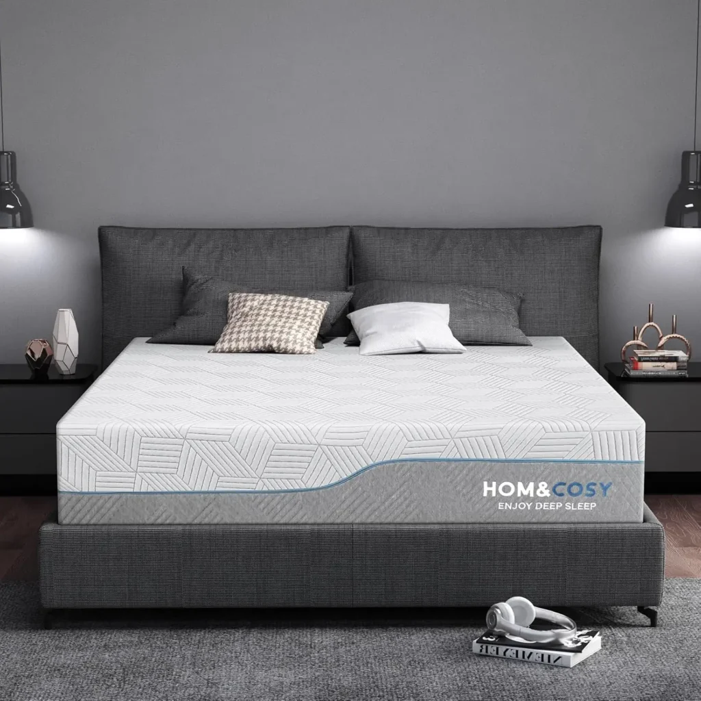 Colchones King Extra firmes de 14 H con funda de seda helada, colchón de cama de espuma viscoelástica de té verde/Gel refrescante, firme a bambú Extra firme