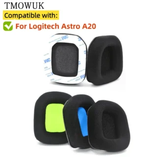 Almohadillas para los oídos Logitech Astro A20, almohadillas de repuesto, almohadillas de cuero proteico de malla, cubiertas de memoria, esponja suave