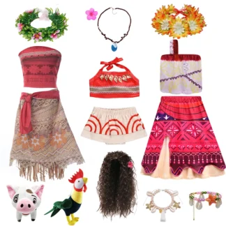 Moana 1 y 2 vestido de disfraz para niñas disfraz de Vaiana vestidos de princesa fiesta de cumpleaños para niños disfraz de Carnaval ropa para niñas bebés