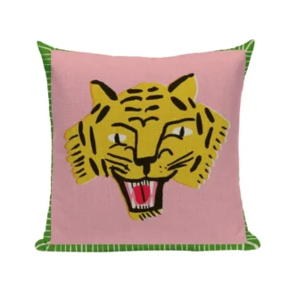 Funda de cojín de tigre de estilo Animal, funda de almohada decorativa para el hogar, azul, verde y amarillo, funda de cojines para sofá, fundas de almohada para habitación Kissenbezug