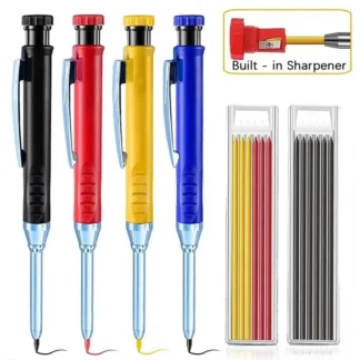 Nuevo lápiz mecánico de carpintero de 2,8mm con sacapuntas para construcción de carpintería lápiz multifuncional de carpintero de cabeza larga 2025