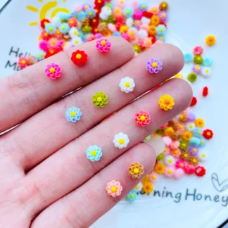 Mini cabujones de resina con parte trasera plana para álbum de recortes, joyería artesanal, accesorios de decoración, piezas, 6mm, novedad, 100, J56