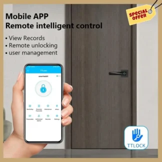 Huella digital biométrica Cerradura de puerta de casa inteligente Contraseña Control de cerradura digital electrónica Negro (C) Fácil instalación