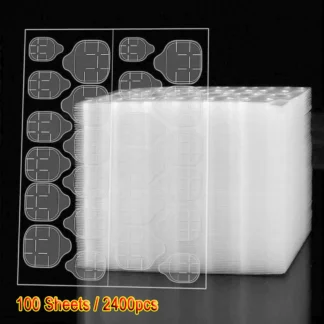 Pegamento de doble cara para Uñas postizas, impermeables y transpirables pestañas adhesivas, 100 hojas/2400 piezas