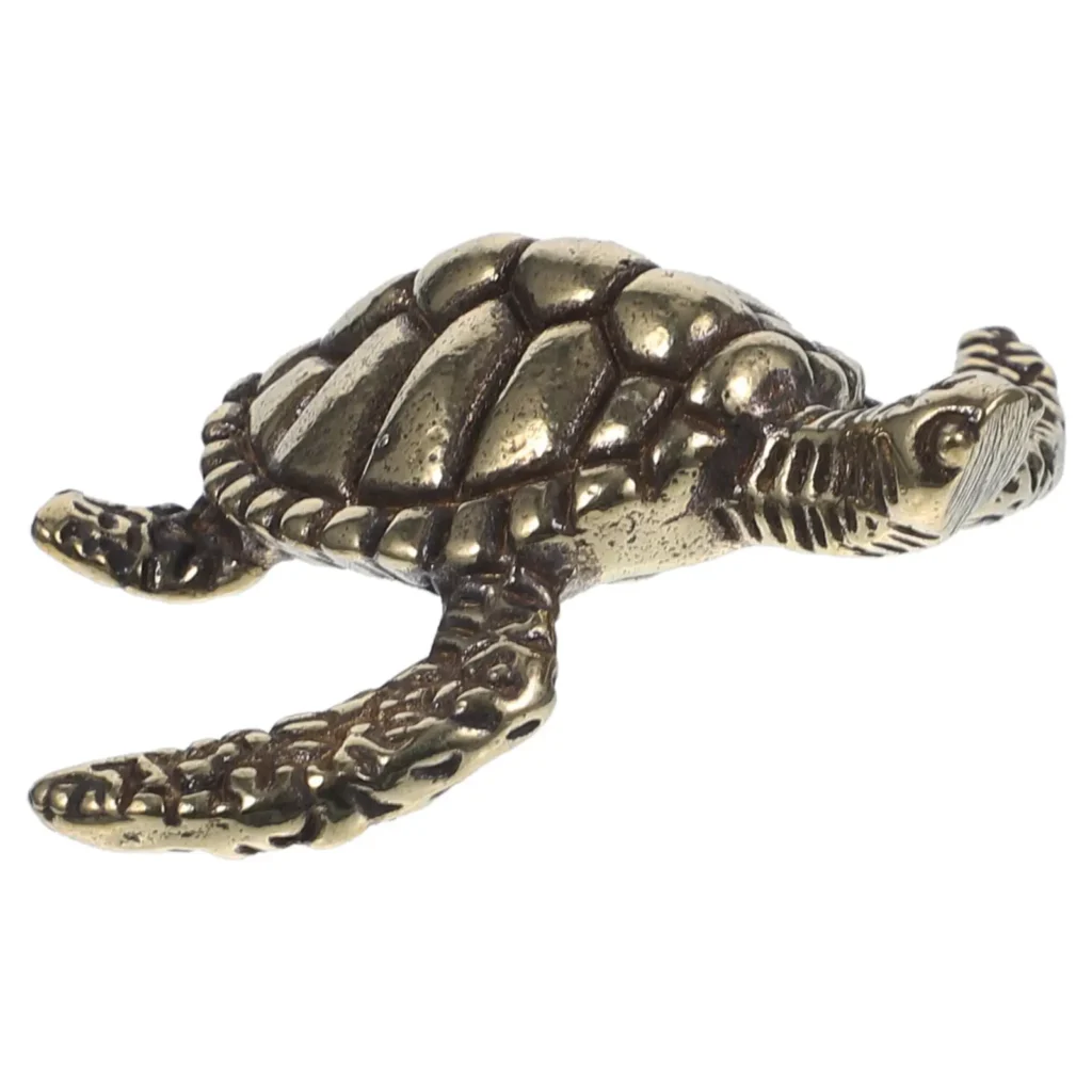 Estatua de tortuga de latón macizo, decoración Retro, juguete de escritorio, escultura de Animal de cobre, mesa, San Valentín, Acción de Gracias