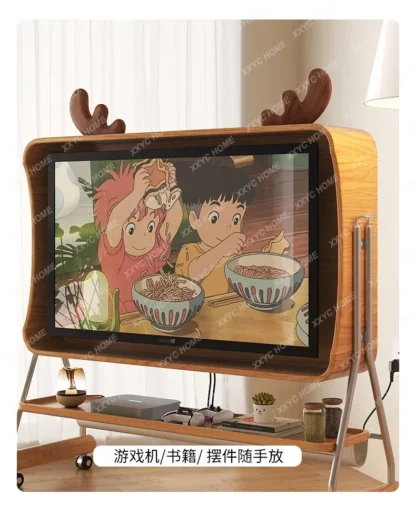Soporte para TV Pequeño apartamento sala de estar dormitorio 43/55/65 pulgadas, mueble para TV de pie alto extraíble en el suelo