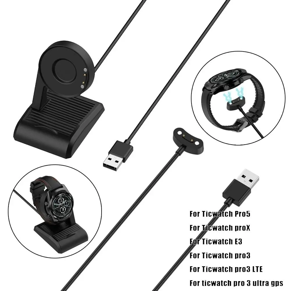 Adaptador de corriente, cargador USB portátil, Cable de carga Universal de moda, base de carga para cargador Ticwatch Pro5 3 proX pro3 LTE