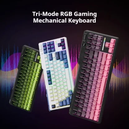 Teclado mecánico para juegos multimodo K87, con cable, Bluetooth, 2,4g, inalámbrico, RGB, tecla completa, intercambiable en caliente, teclado ergonómico con impresión lateral