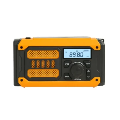Radio de emergencia Solar de 2000mAh, manivela manual AM FM NOAA, Radio meteorológica portátil, linterna LED, cargador de teléfono, Radio exterior SOS