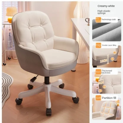 Silla de ocio cómoda, adecuada para el hogar, silla de oficina sedentaria, silla de maquillaje para dormitorio de niñas o sala de estar, silla de ocio