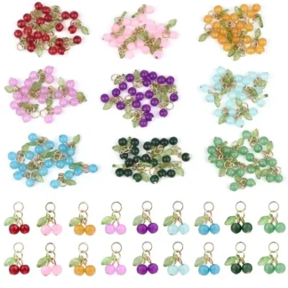 10 unids/lote, llavero de cereza roja deliciosa a la moda, llavero con colgante de cerezas y frutas de verano para mujeres y hombres, joyería, bolsa, accesorios de regalo