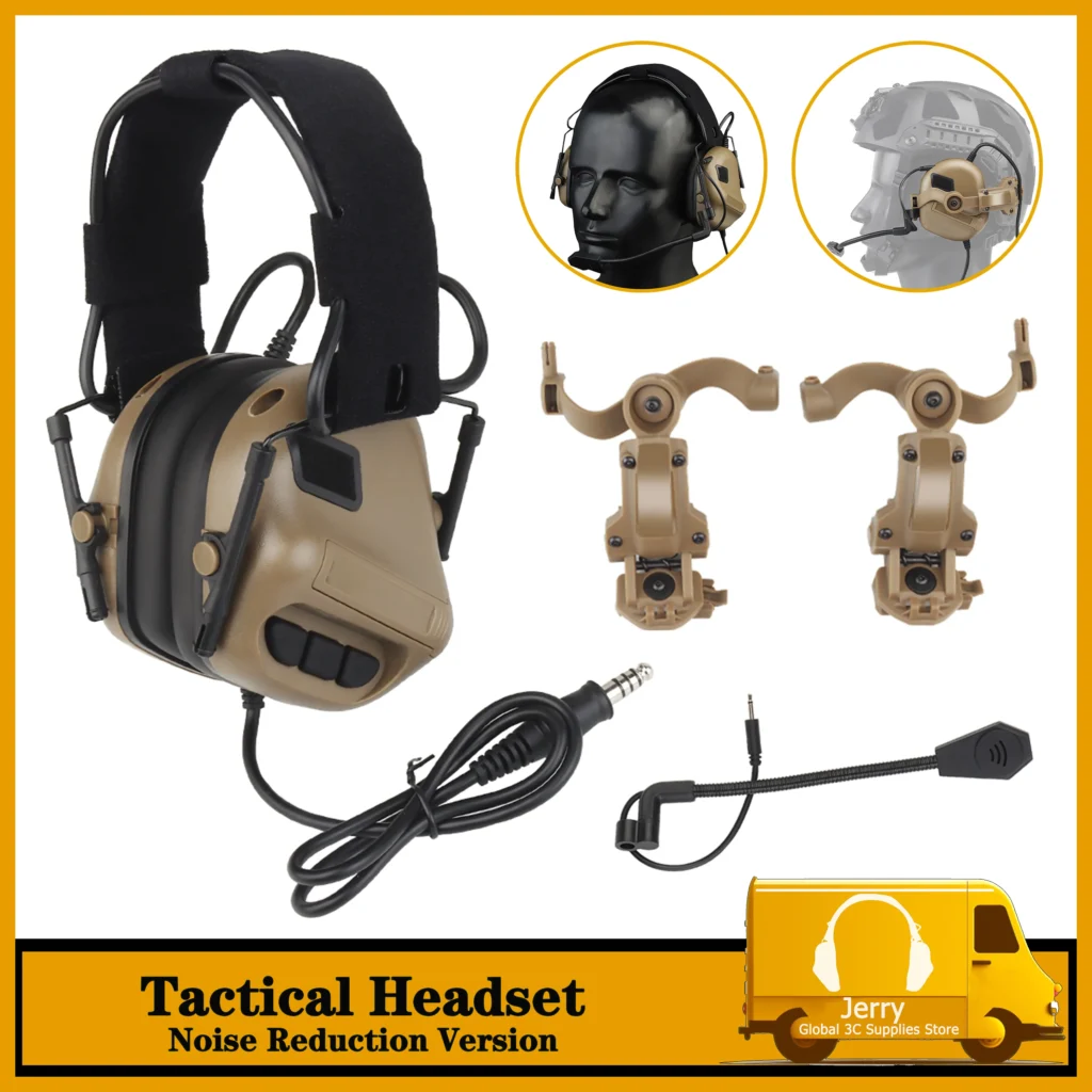 Auriculares tácticos de comunicación electrónica, reducción de ruido y recogida de sonido, protección auditiva, orejeras de tiro de caza a prueba de ruido