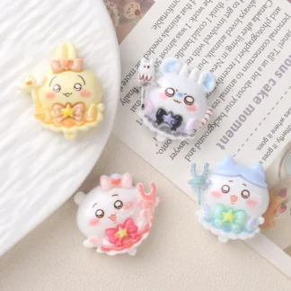 Accesorios de resina DIY de dibujos animados, falda Chikawaii de resina con parte posterior plana, pegamento en crema, horquilla hecha a mano, dijes para funda de teléfono móvil, 5 uds.