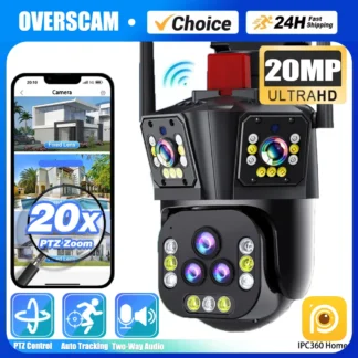 Ultra 20MP 10K WIFI PTZ Control cámara IP vigilancia seguridad cinco lentes 20X Zoom seguimiento automático Video cámaras CCTV IPC360 hogar