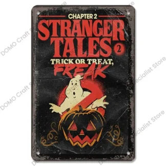 Cartel de Metal Vintage para fiesta nocturna de Halloween, cartel de placa de hojalata para el hogar, decoración artística de pared de calabaza, truco o trato, Bar, Pub, Club