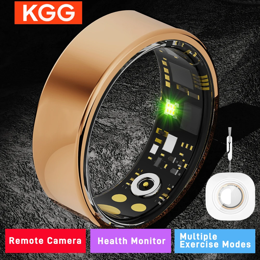 Anillo inteligente para hombres y mujeres, cámara remota, frecuencia cardíaca, oxígeno en sangre, registros de calorías, modo multideportivo IP68, anillo de dedo, rastreador de Fitness