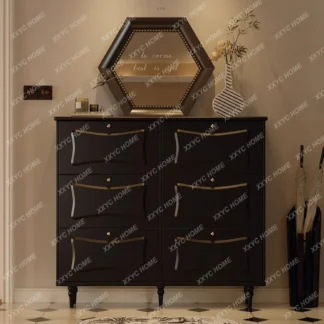 Gabinete de entrada inclinable ultrafino de alta gama para interiores, hogar francés Retro, zapatero