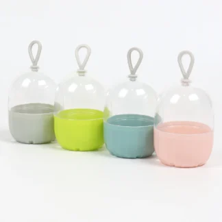 Caja de almacenamiento transparente de Color macarrón, paquete de 4, Color aleatorio no incluye huevos de belleza, soporte de esponja portátil, cosméticos por ejemplo