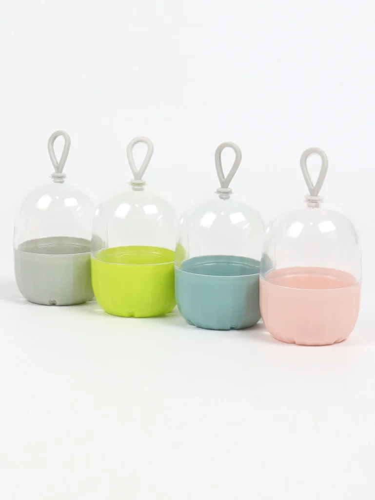 Caja de almacenamiento transparente de Color macarrón, paquete de 4, Color aleatorio no incluye huevos de belleza, soporte de esponja portátil, cosméticos por ejemplo