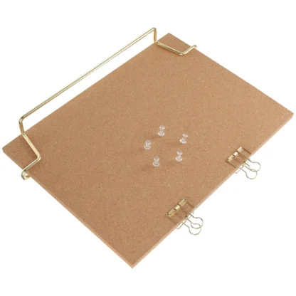Tablero de corcho, tablón de anuncios, tableros de mensajes, Pin de madera, tablero de notas, tablón de anuncios para el hogar y la Oficina (Base dorada)