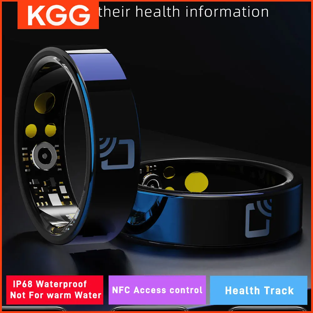 Nuevo anillo inteligente NFC Control de acceso Monitor de presión arterial durante el sueño rastreador de ejercicios IP68 anillos de dedo impermeables regalo de San Valentín para hombres