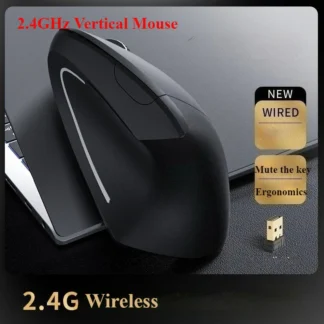 Ratones ópticos inalámbricos de 2,4 GHz, ratón Vertical ergonómico, 3 DPI ajustables, 800/1200/1600, 6 botones para ordenador portátil, PC y escritorio