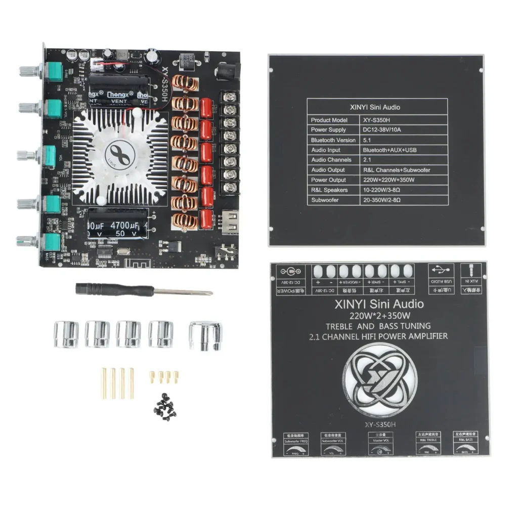 XY-S350H 2,1 canales TPA3251 placa amplificadora de potencia Bluetooth subwoofer de graves altos 220Wx2 + 350W-AB01