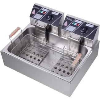 Freidora eléctrica - Freidora comercial 22L 23.26QT 5000W 110V 39,46 libras con control de temperatura y freidora con temporizador