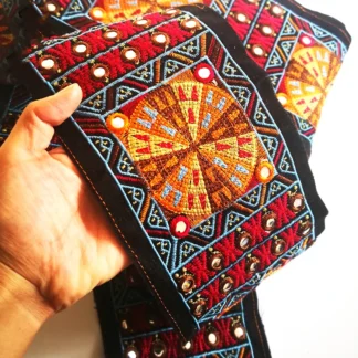 11 CM estilo étnico Retro bordado colorido encaje correas anchas hecho a mano Diy ropa Collar puños accesorios decorativos