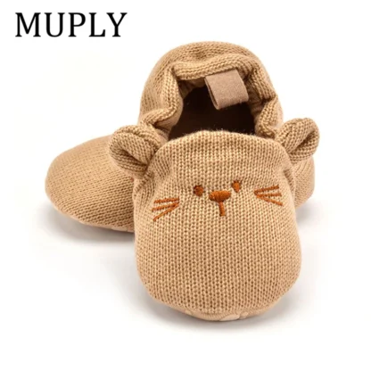 Adorables zapatillas infantiles para bebé, niño y niña, zapatos de cuna tejidos, zapatillas antideslizantes de dibujos animados para bebé