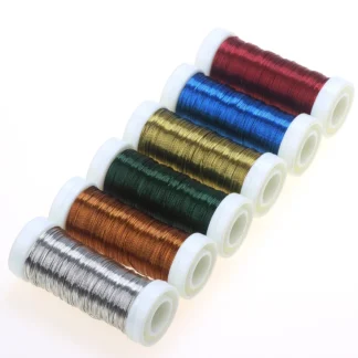 0,3/0,4/0,5 MM 6 rollos de hilo de hierro fino Color plateado manualidades DIY trabajo hecho a mano brida brida flor Floral gargantilla collar fabricación de joyas