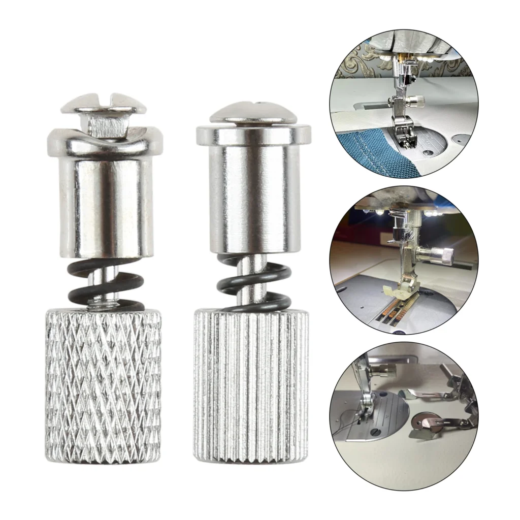 Prensatelas planas para coche, máquina de coser Industrial, soporte de cambio fácil, pie de resorte, tornillo de repuesto, abrazadera auxiliar ajustable rápida, 4 Uds.