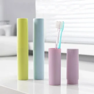 Caja de cepillo de dientes portátil, cubierta, accesorios de baño, almacenamiento de viaje, estuche a prueba de polvo para acampar