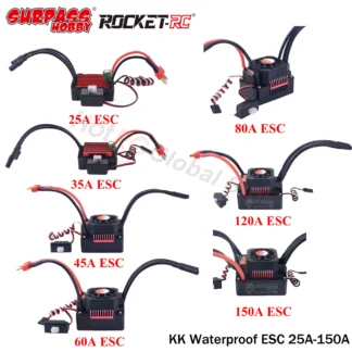 SURPASS HOBBY KK 25A 35A 45A 60A 80A 120A 150A enchufe ESC T sin escobillas impermeable para 1/8 1/10 1/12 1/14 1/16 RC Motor sobre orugas de coche