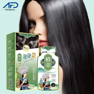 Champú para teñir el cabello con burbujas de plantas naturales, Color de cabello de larga duración, espuma a base de plantas, champú para teñir el cabello, cubre el cabello gris
