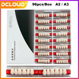 Juego de prótesis Posterior Anterior para blanqueamiento Dental, resina sintética acrílica Dental de dos capas, 96 Uds.