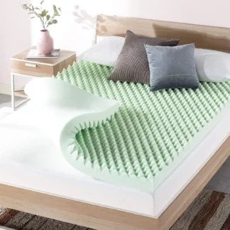 Estera de espuma viscoelástica para huevos de 4 H con infusión calmante de té verde, certificado Certipur-Us, King
