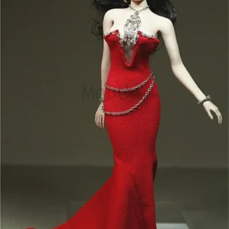 Vestido de rosa roja, escala 1/6, cola de Metal roja, falda con sujetador unido, vestido para figura de acción de 12 pulgadas, juguetes Phicen TBLeague, juguetes de rubí