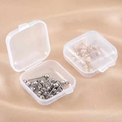 1 caja incluye 20 piezas de pendientes de bola redonda de acero inoxidable para pendientes, suministros de joyería DIY