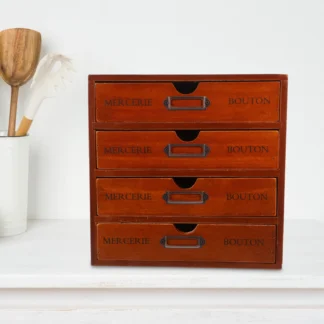 Cajones de almacenamiento pequeños, organizador de escritorio de estilo Vintage, gabinete de maquillaje tipo escritorio Retro, estante Simple marrón claro Miss
